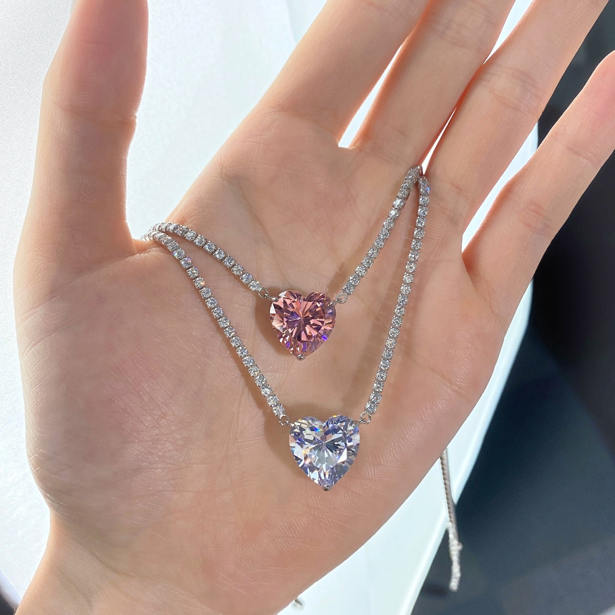 Heart-Cut Diamond Necklace