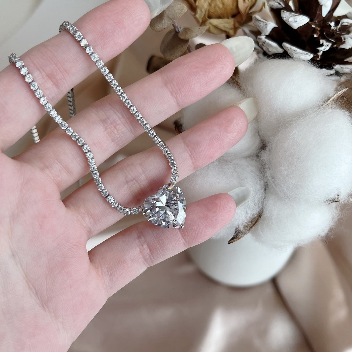 Heart-Cut Diamond Necklace