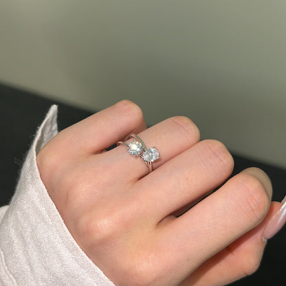 Two-Stone Crisscross Ring