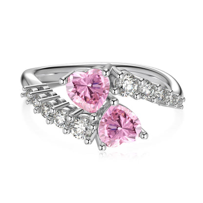 Pink Heart-shaped Gemstone Ring