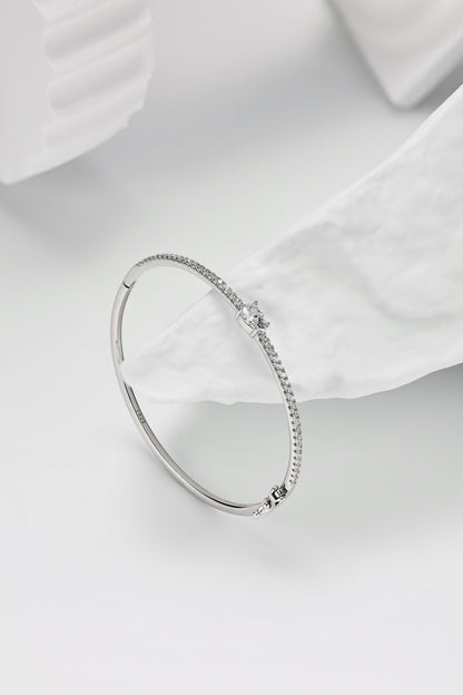 Cushion Solitaire Bangle Bracelet