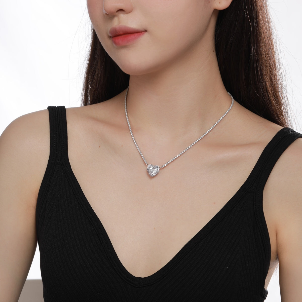 Heart-Cut Diamond Necklace