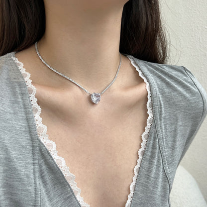 Heart-Cut Diamond Necklace