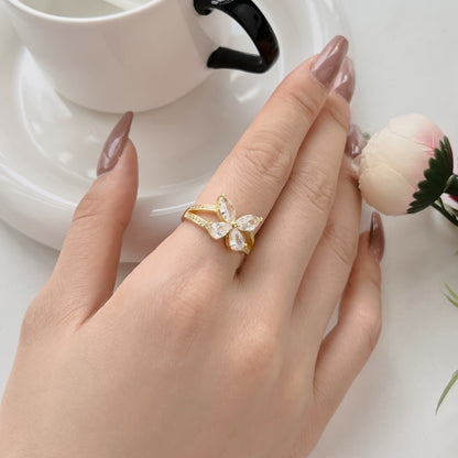 Floral Design Ring - Gold