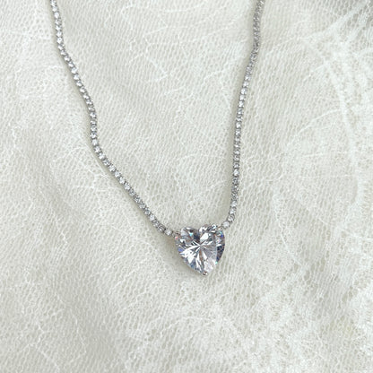 Heart-Cut Diamond Necklace