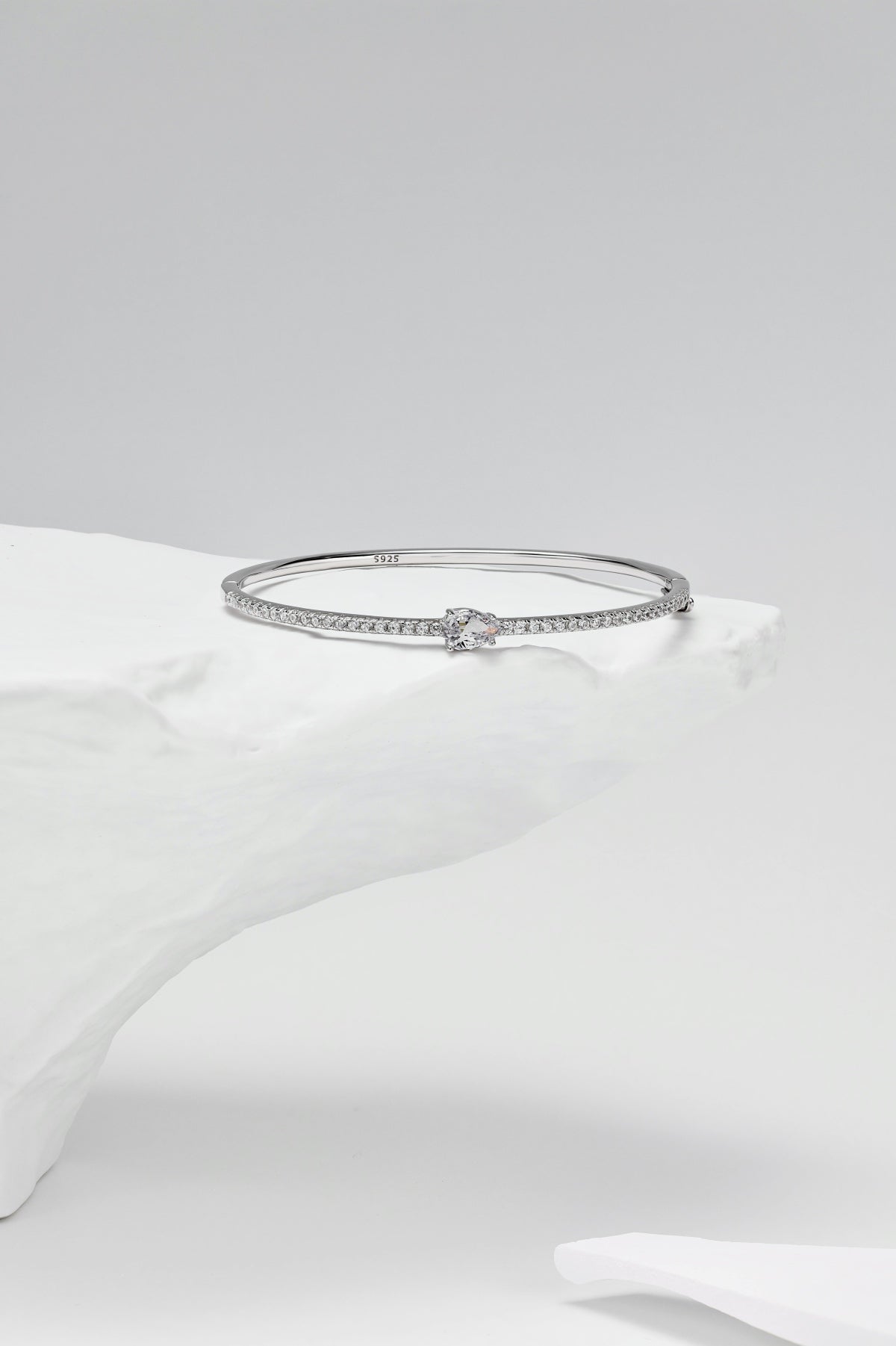 Cushion Solitaire Bangle Bracelet