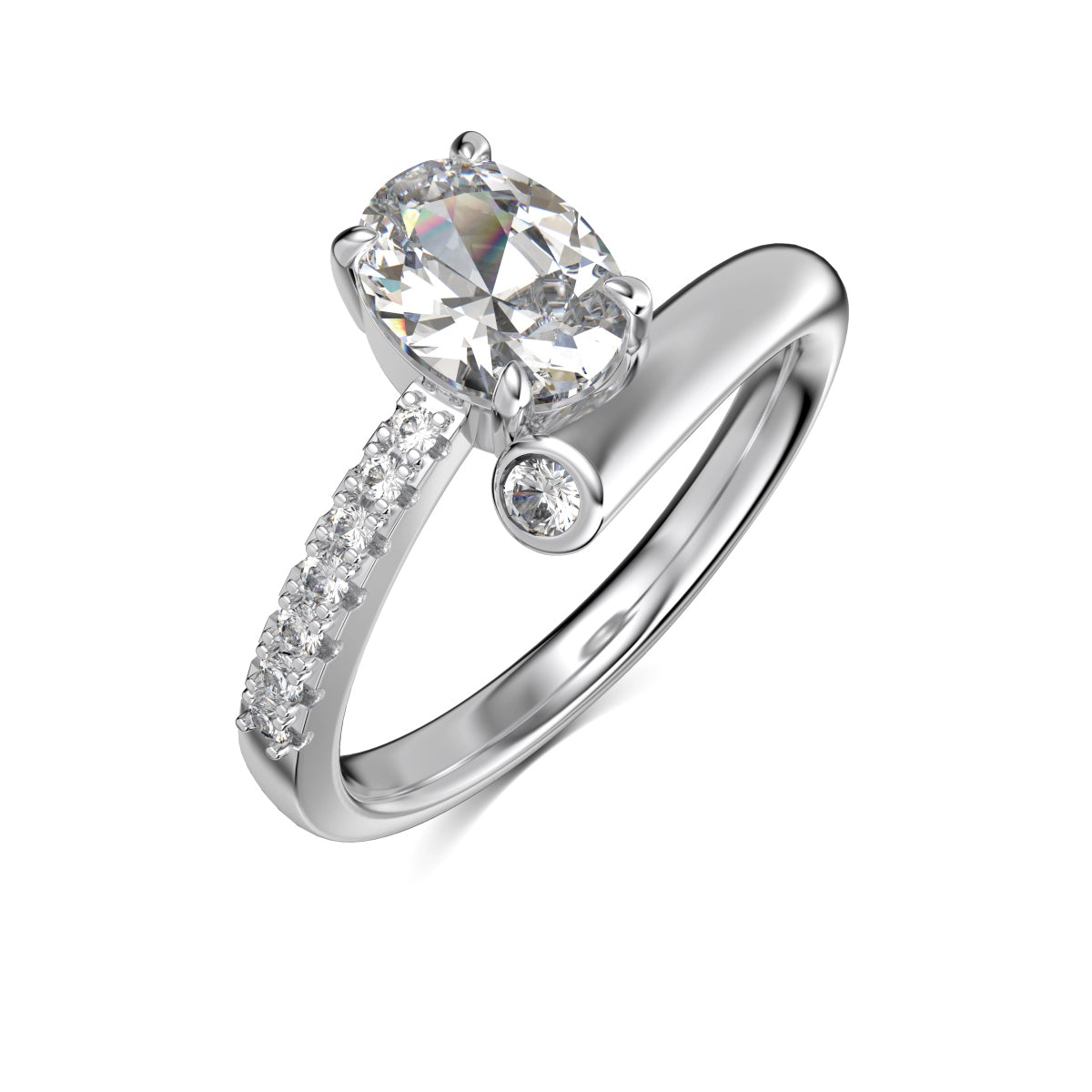 Oval Stone Solitaire Ring