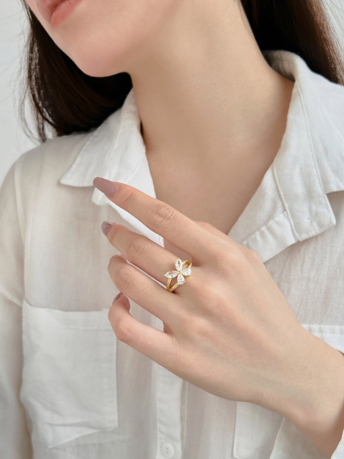 Floral Design Ring - Gold