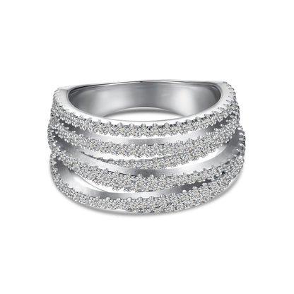 Triple Row Silver Band Ring