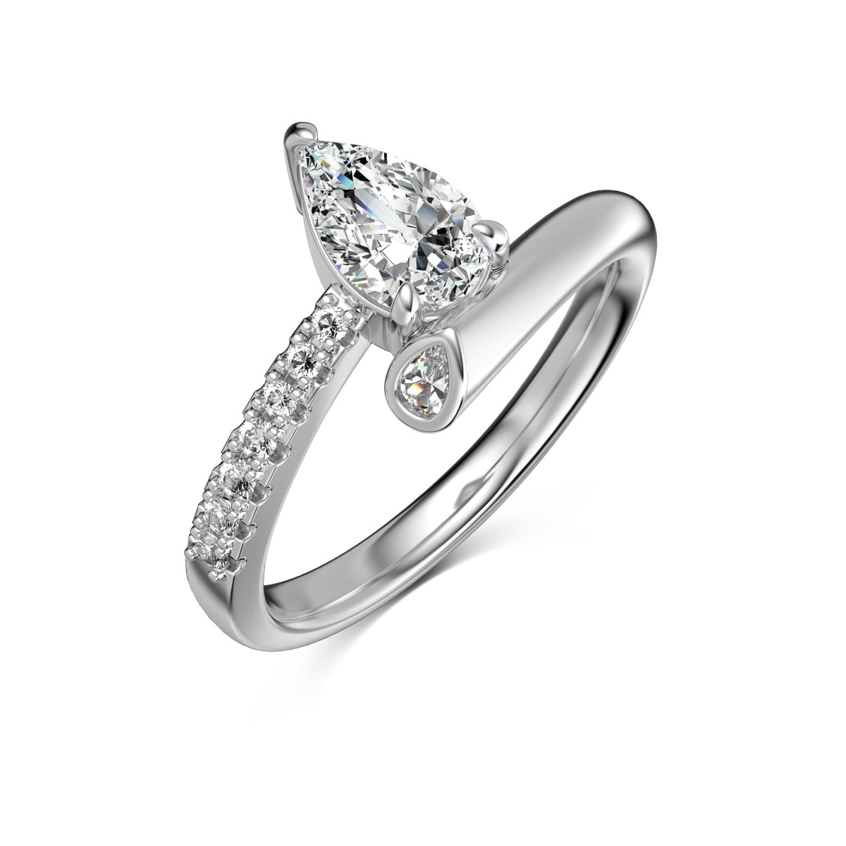 Pear Cut Solitaire Ring