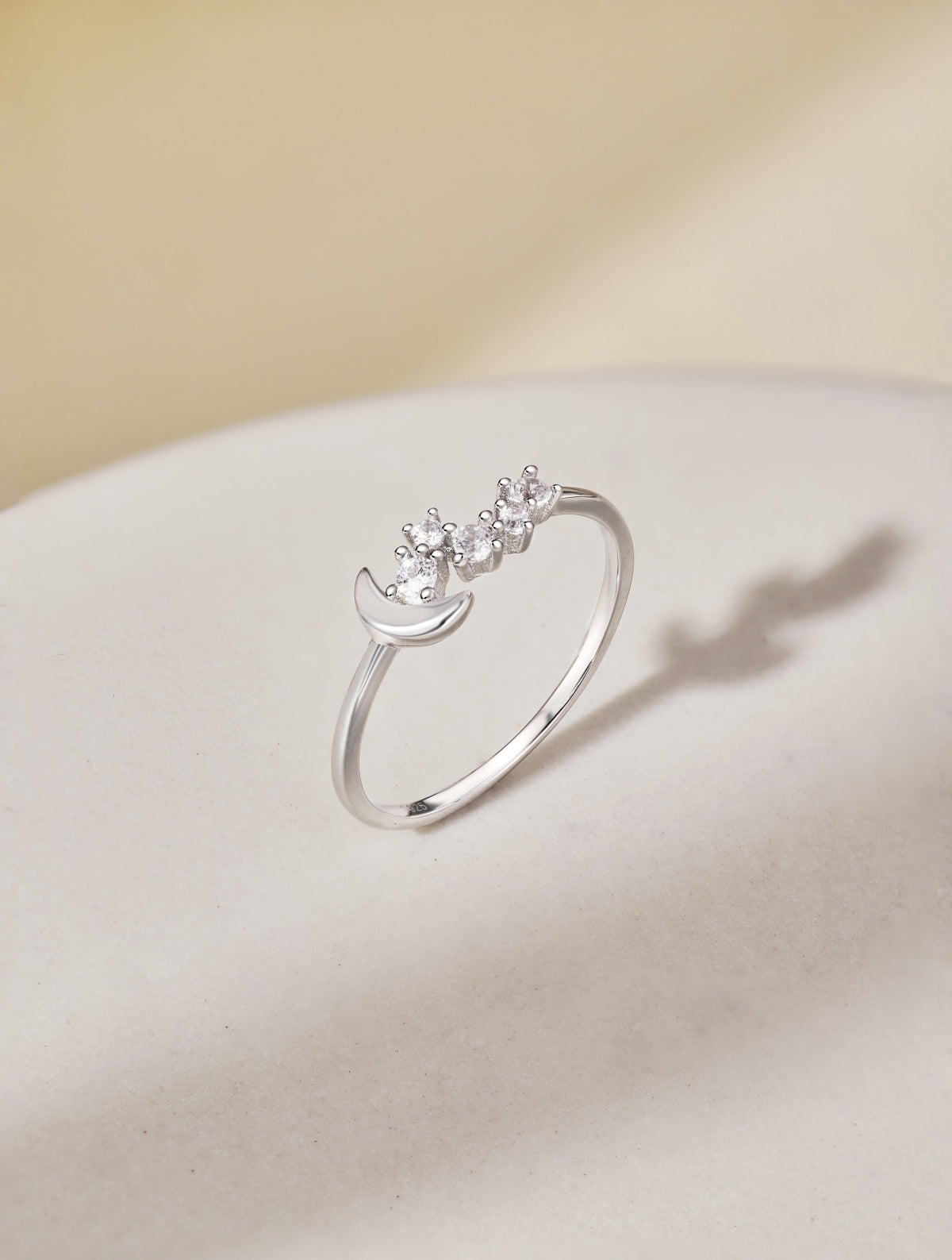 Crescent Moon and Star Ring