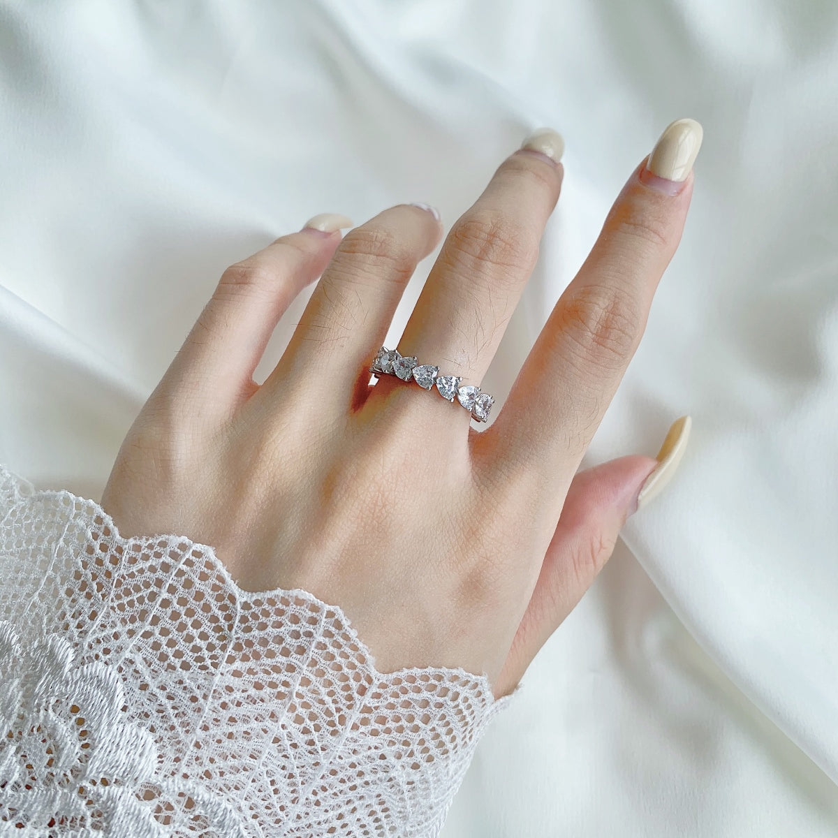 Clear Heart Eternity Ring