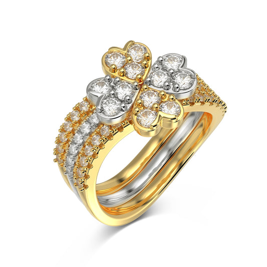 Floral Cluster Ring – Gold