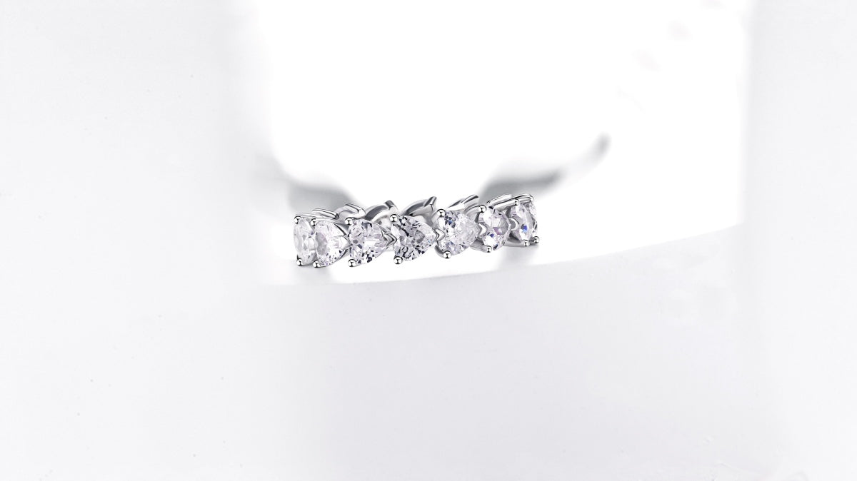 Clear Heart Eternity Ring