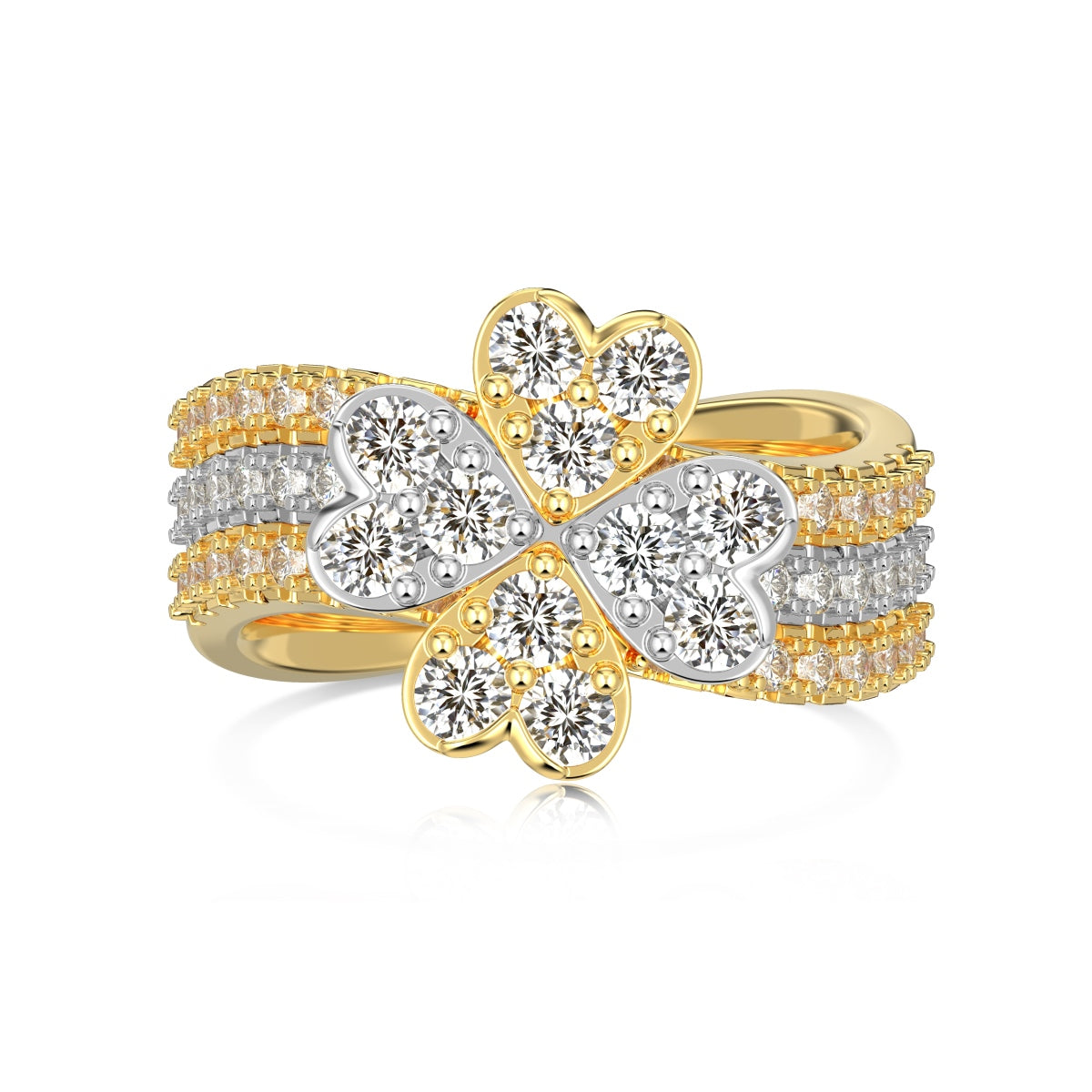 Floral Cluster Ring – Gold