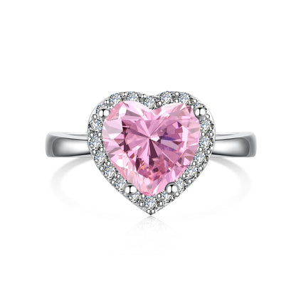 Heart-Shaped Pink Stone Ring