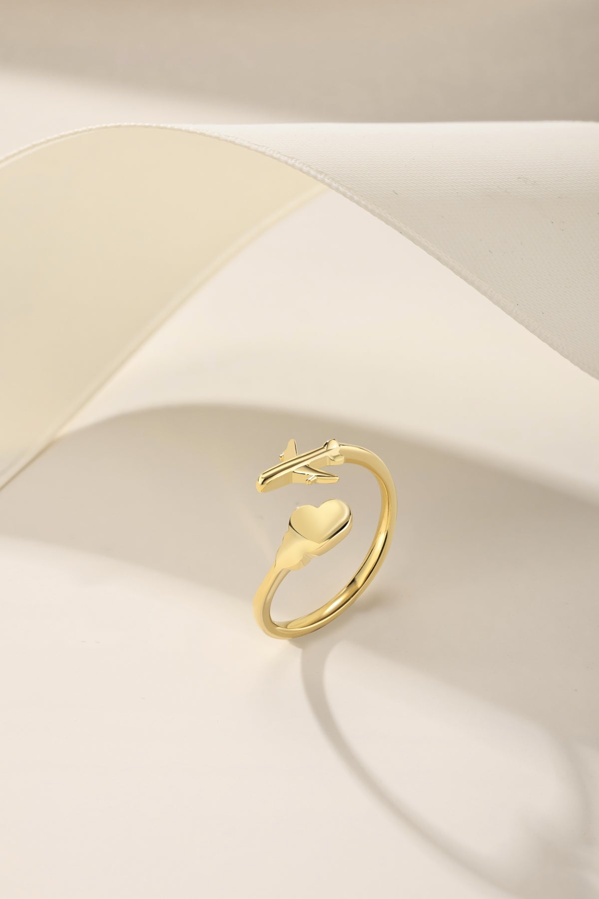 Gold-Tone Airplane Adjustable Ring