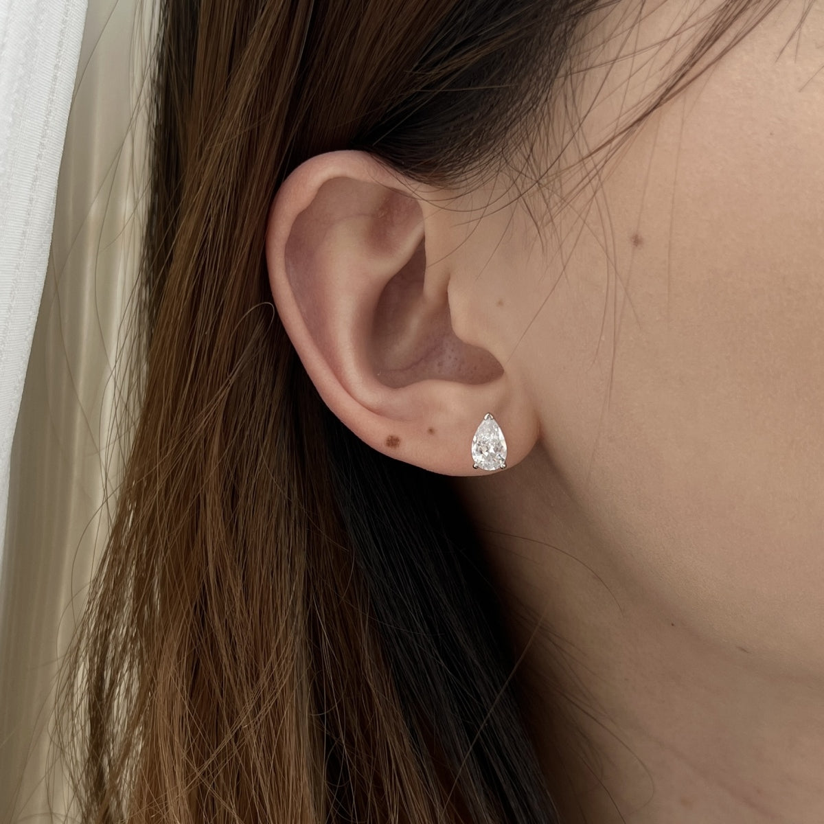 Pear-Shaped Solitaire Earrings