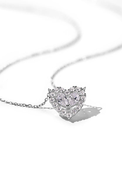 Heart-Shaped Diamond Pendant Necklace