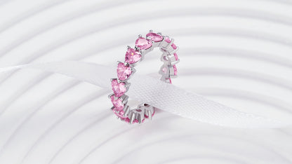 Pink Heart Eternity Ring