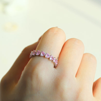 Pink Heart Eternity Ring