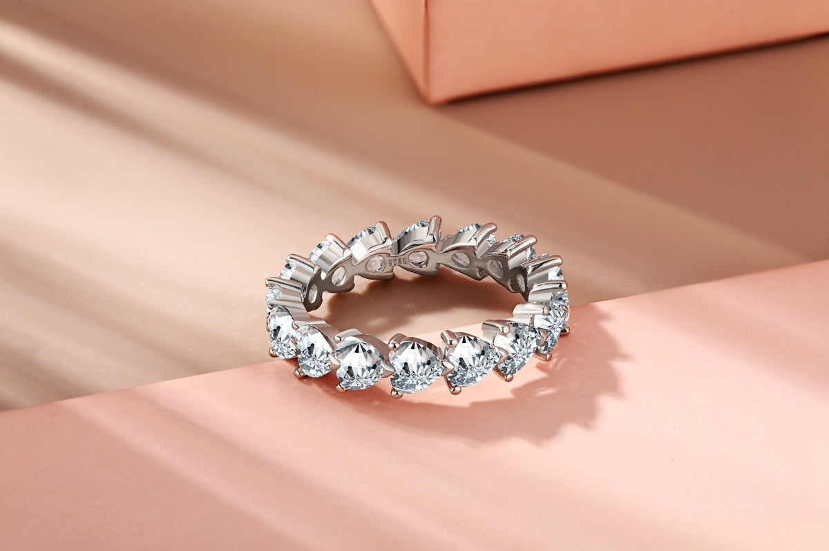 Clear Heart Eternity Ring