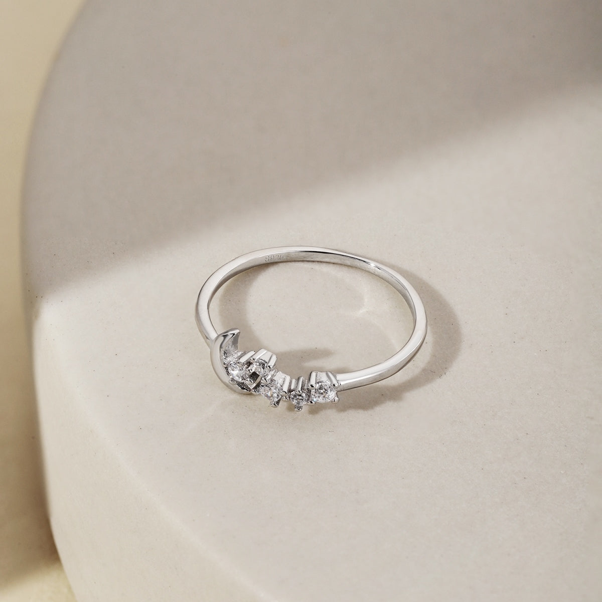 Crescent Moon and Star Ring