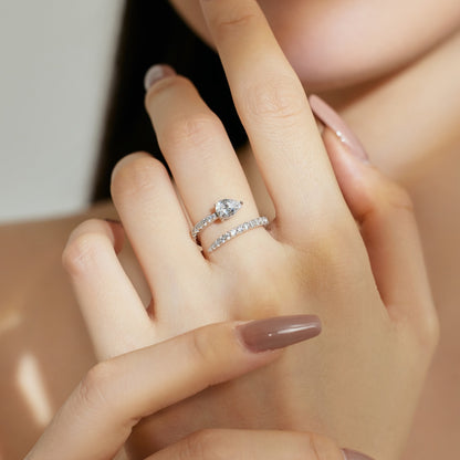 Pear-Cut Wrap Ring