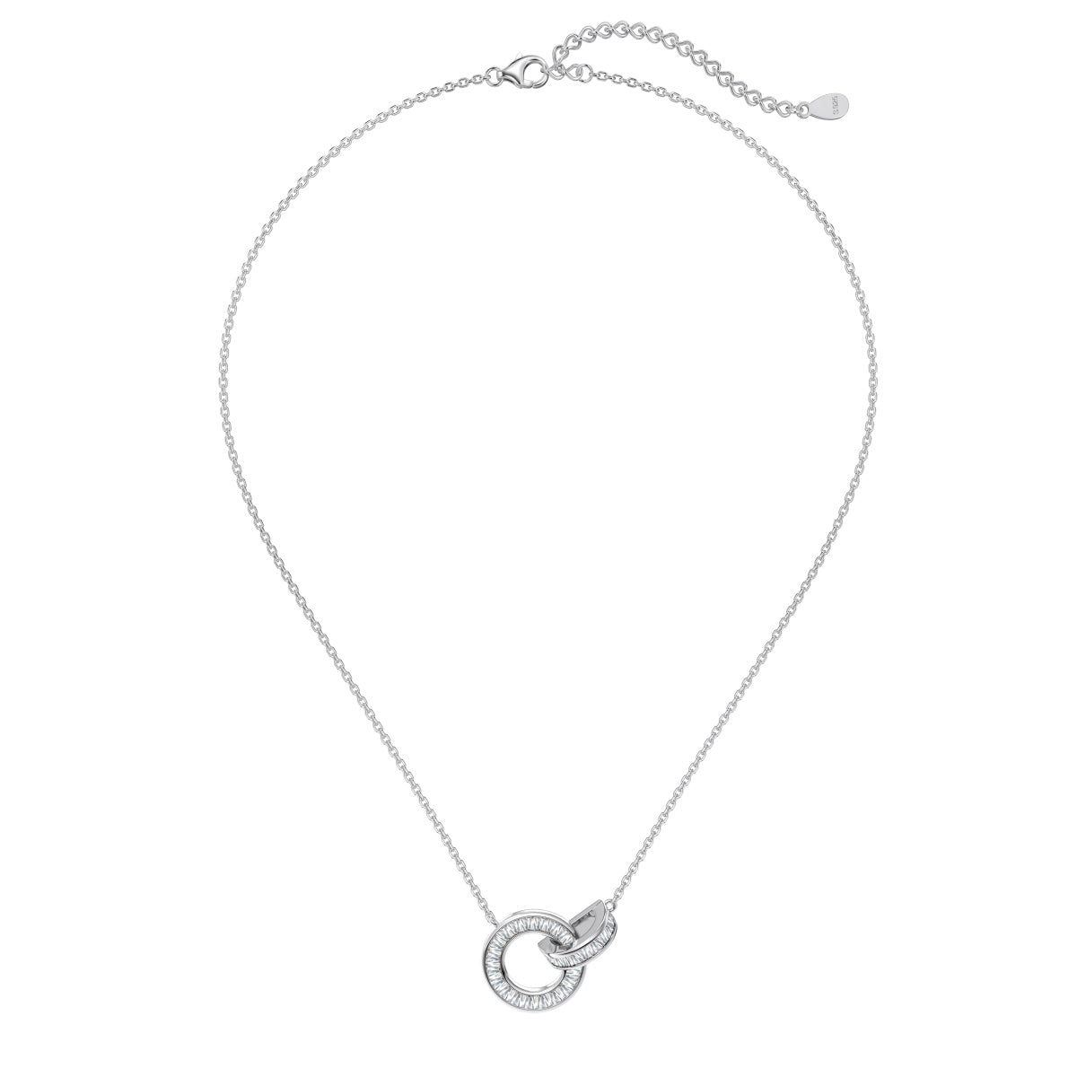 Silver Interlocking Circles Necklace