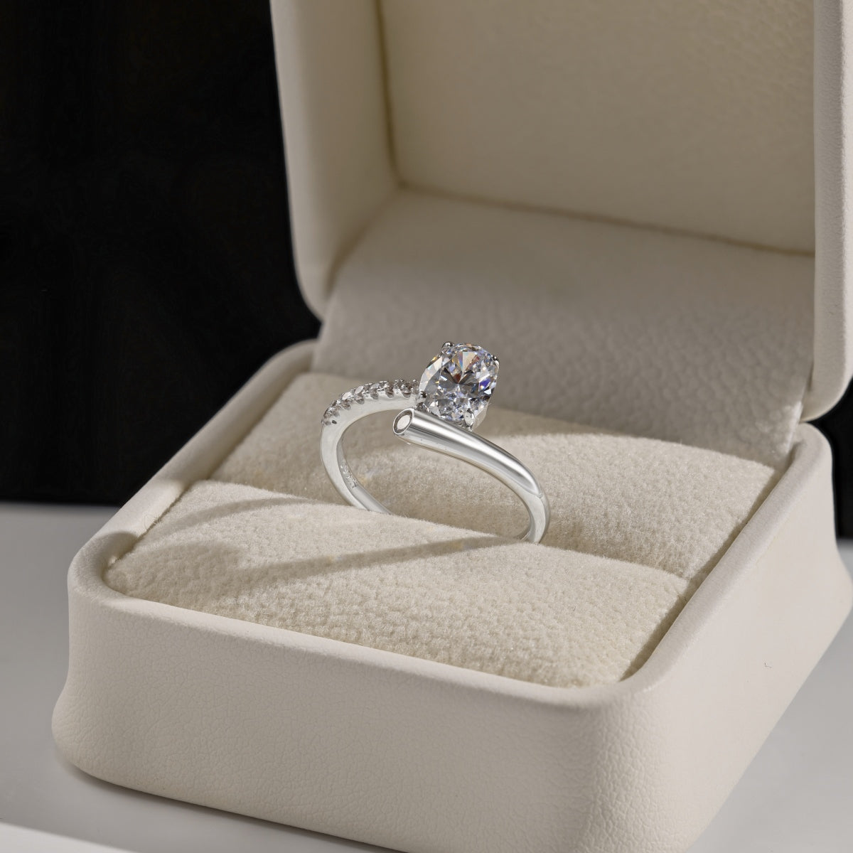 Oval Stone Solitaire Ring