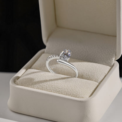 Oval Stone Solitaire Ring