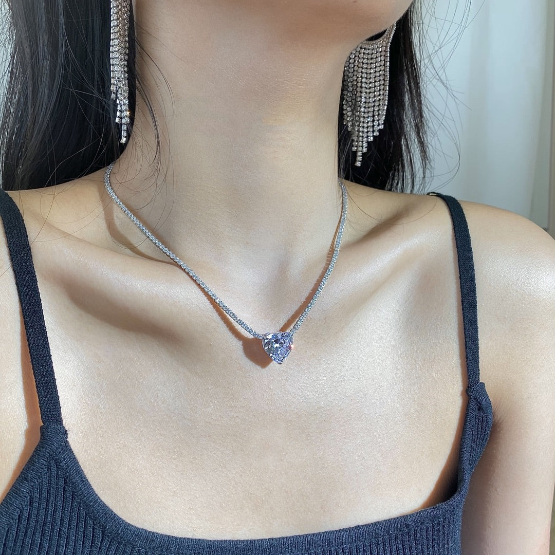 Heart-Cut Diamond Necklace