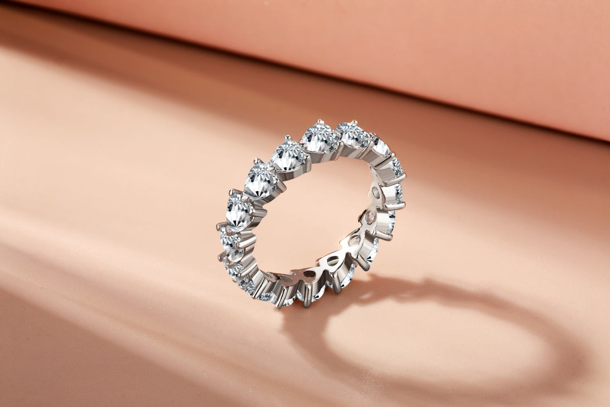 Clear Heart Eternity Ring