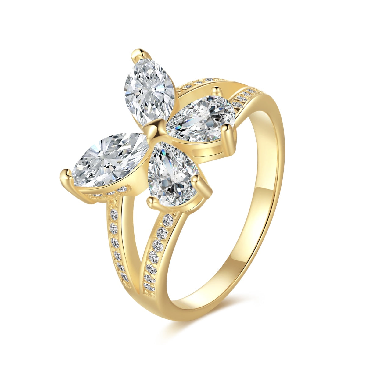 Floral Design Ring - Gold