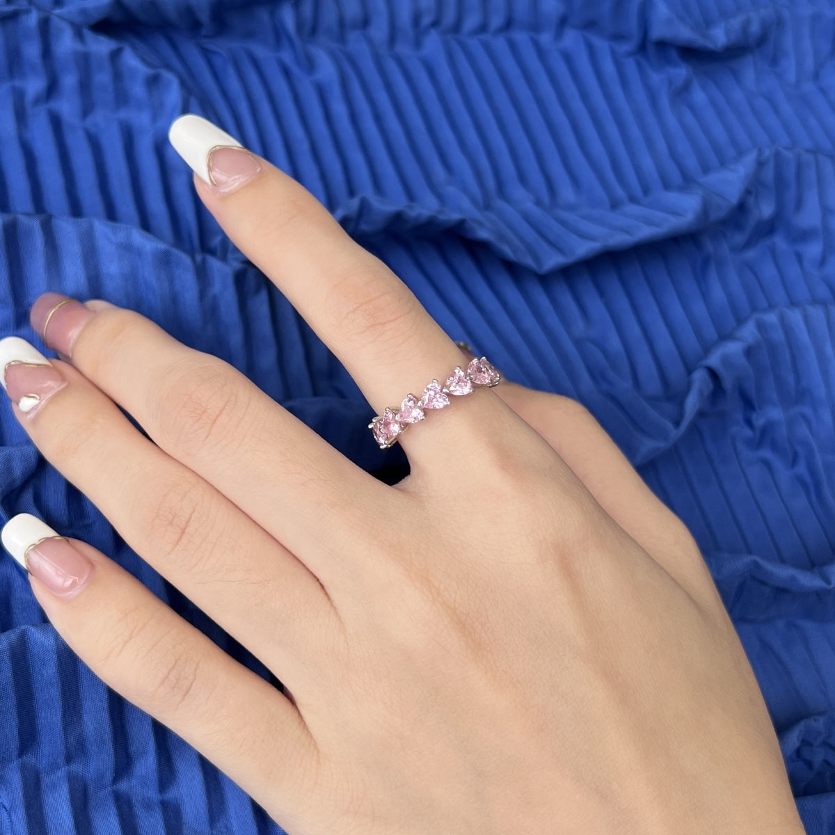 Pink Heart Eternity Ring