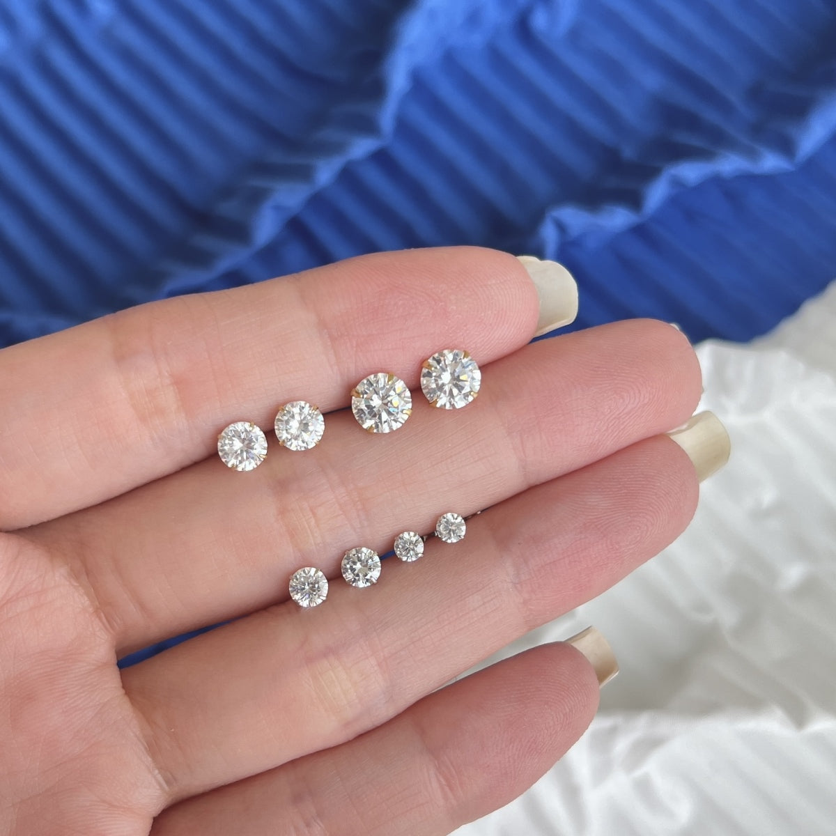 Crystal Stud Earrings with Interchangeable Backs 6mm