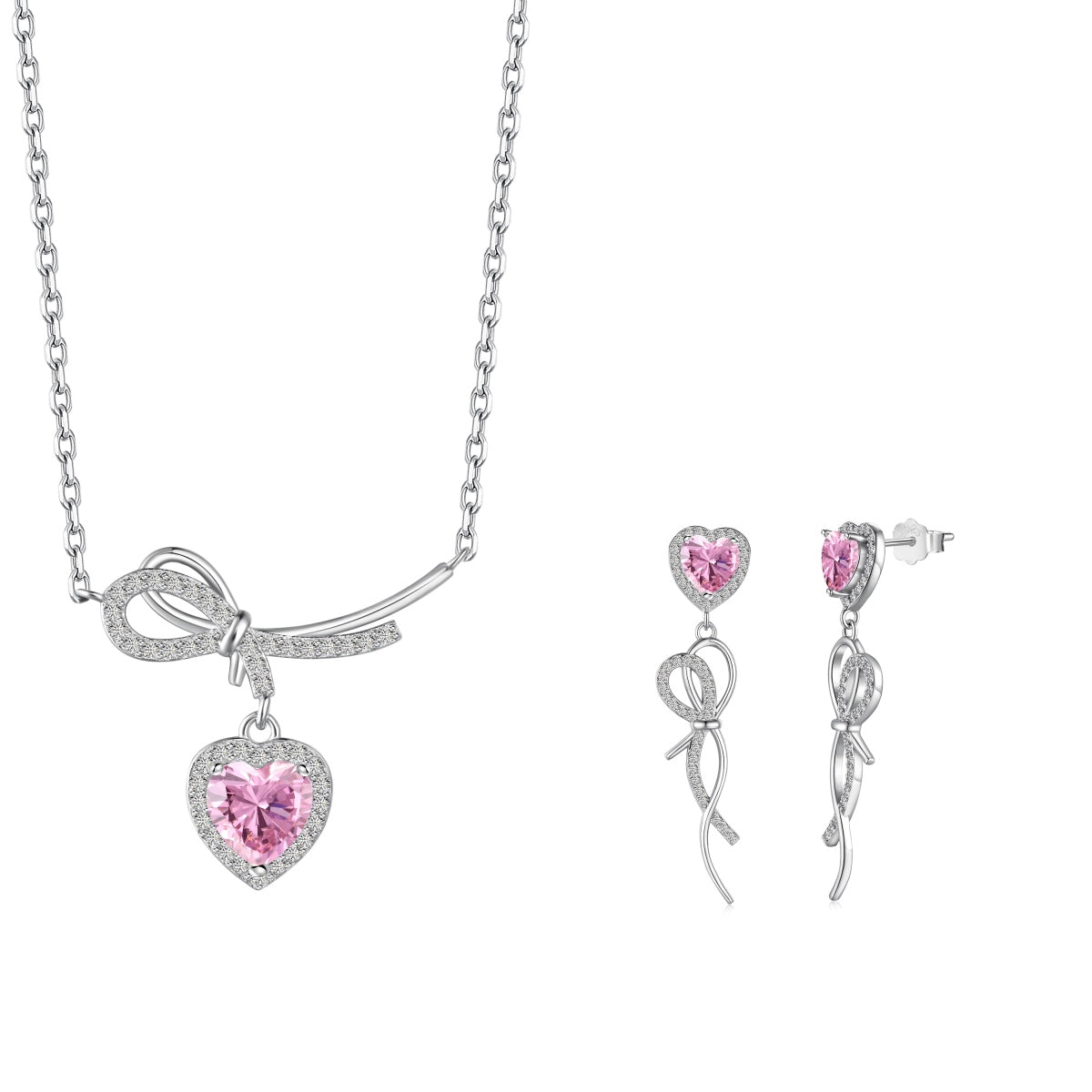 Pink Heart Pendant Necklace