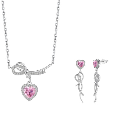 Pink Heart Pendant Necklace