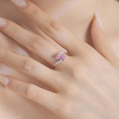 Pink Heart-shaped Gemstone Ring