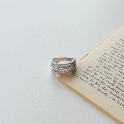 Triple Row Silver Band Ring