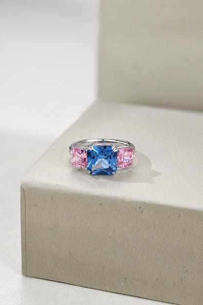 Tri-Color Radiant Gemstone Ring