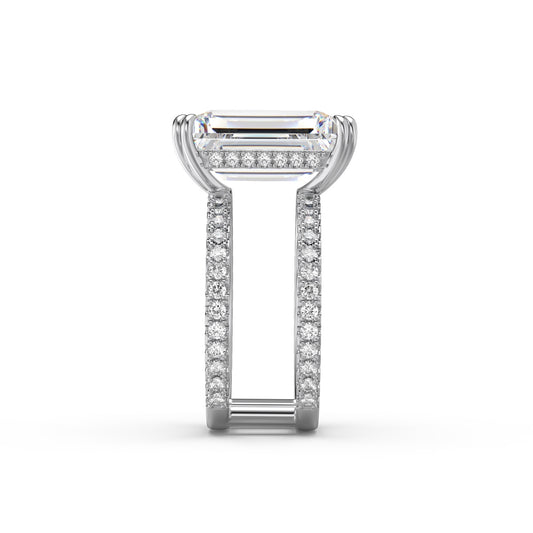 Emerald Cut Silver Statement Ring