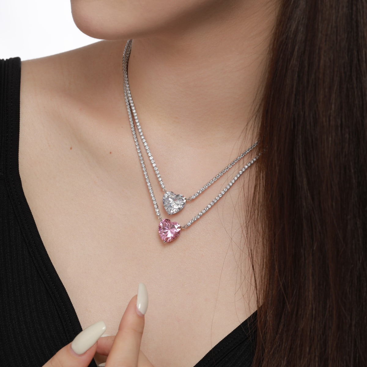 Heart-Cut Diamond Necklace