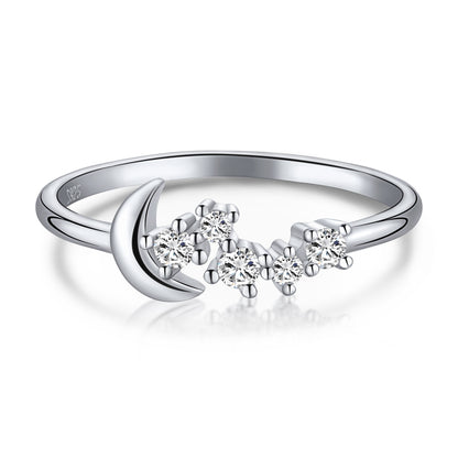 Crescent Moon and Star Ring