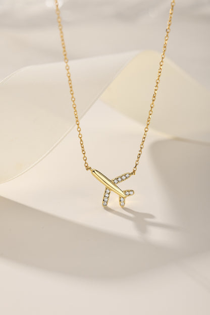 Golden Airplane Necklace