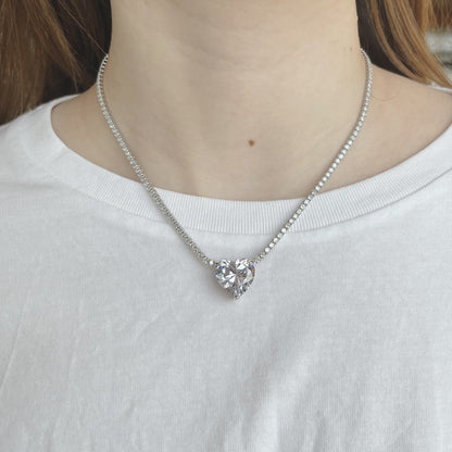 Heart-Cut Diamond Necklace