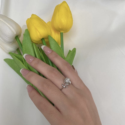 Floral Silver Ring