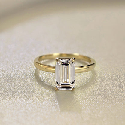 Emerald Cut Gold Ring