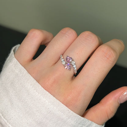 Pink Heart-shaped Gemstone Ring