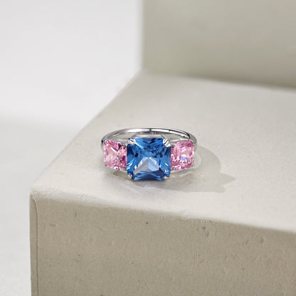 Tri-Color Radiant Gemstone Ring